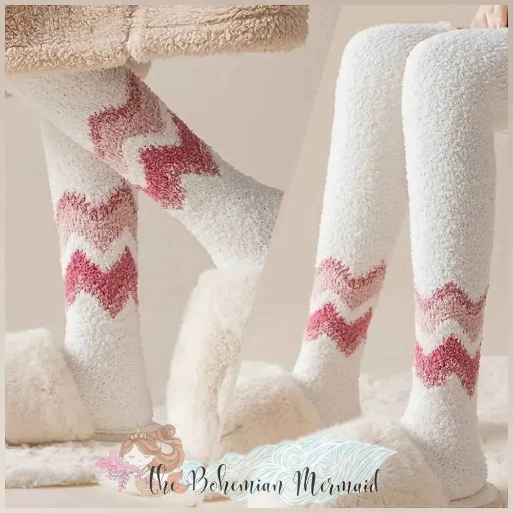🍒NWT🍒 2 PK PLUSH WINTER THIGH HIGH CLOUD SOCKS